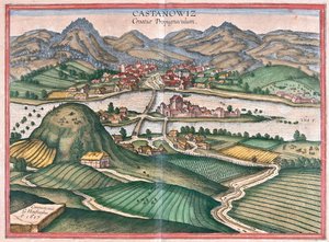 Kostajnica, Kroatia - teoksessa "Civitates Orbis Terrarum", Georg Braun, Köln 1617. tekijältä Georg Braun