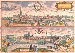 Krempe, Rendsburg, Saksa - Georg Braunin teoksessa "Civitates Orbis Terrarum", Köln 1617. tekijältä Georg Braun