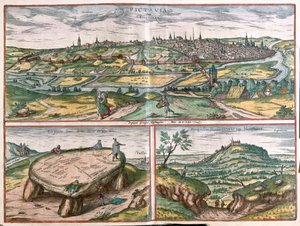 Montpellier, Tours ja Poitiers, Ranska - Georg Braunin teoksessa "Civitates Orbis Terrarum", Köln 1617. tekijältä Georg Braun