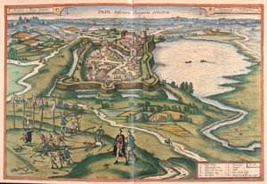 Papa, Unkari - Georg Braunin "Civitates Orbis Terrarum", Köln 1617. tekijältä Georg Braun