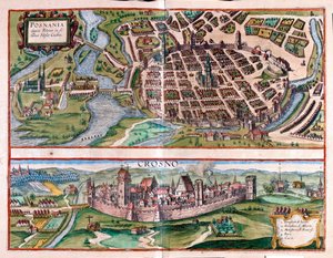 Poznan - Krosno, Puola - Georg Braunin "Civitates Orbis Terrarum", Köln 1617. tekijältä Georg Braun
