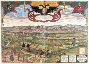 Regensburg ( keisari Rudolf II ), Saksa - Georg Braunin teoksessa "Civitates Orbis Terrarum", Köln 1617. tekijältä Georg Braun