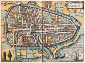 Rotterdam, Alankomaat - Georg Braunin "Civitates Orbis Terrarum", Köln 1617. tekijältä Georg Braun