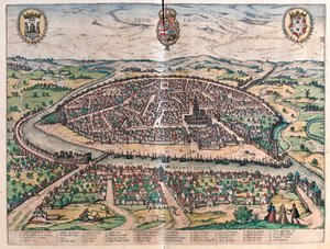 Sevilla, Espanja - teoksessa "Civitates Orbis Terrarum", Georg Braun, Köln 1617.