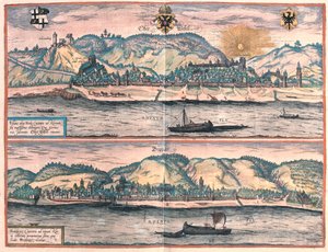 Vosavia (Ficelia) Oberwesel - Boppard, Saksa - Georg Braunin kirjoittamassa teoksessa "Civitates Orbis Terrarum", Köln 1617. tekijältä Georg Braun