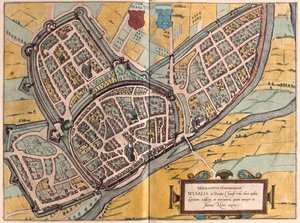 Wesel, Nordrhein-Westfalenissa, Saksassa - Georg Braunin teoksessa "Civitates Orbis Terrarum", Köln 1617. tekijältä Georg Braun