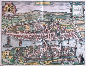 Zürich, Sveitsi - Georg Braunin teoksessa "Civitates Orbis Terrarum", Köln 1617. tekijältä Georg Braun