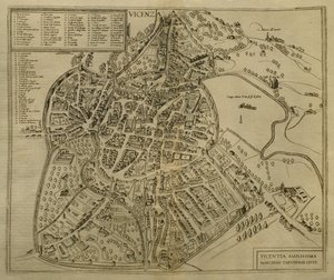 Vicenzan kartta, kuvitus artikkelista "Cities of the World", n. 1580