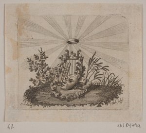 Vinjetti J. H. Wesselin teokselle "Kaikki kirjoitukset" tekijältä Georg Christian Schule