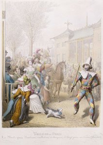 Mardi-Gras, Boulevard des Italiens, 1831 (wc paperilla) tekijältä Georg Emanuel Opitz