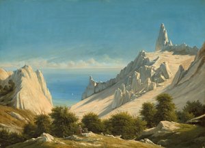 Näkymä Sommerspiretille, Mønin kallioille tekijältä Georg Emil Libert