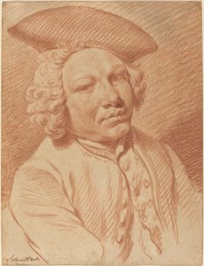 Tricorn-hatussa pukeutuneen miehen muotokuva tekijältä Georg Friedrich Schmidt