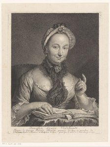 Taiteilija Georg Friedrich Schmidtin vaimon Dorothée Louise Viedebandtin muotokuva Dorothée Louise Viedebandt, Femme de George Frederic Schmidt (nimi esineessä)