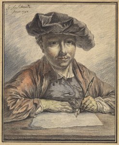 Omakuvan luonnostelu tekijältä Georg Friedrich Schmidt
