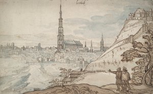 Näkymä Landshutista tekijältä Georg Hoefnagel
