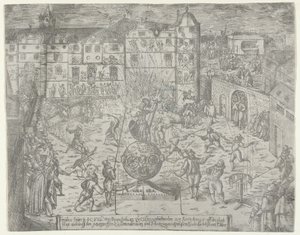 Ilotulitus 23. kesäkuuta 1595 Brandenburgin ja Du..., 1595 markkrahvin Küstrinin sisäänkäynnille.Ilotulitus 23. kesäkuuta 1595 Brandenburgin ja Du..., 1595 markkrahvin Küstrinin sisäänkäynnille. tekijältä Georg Keller