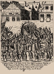 Fettmilchin nousu. Juutalaisten palauttaminen Frankfurtissa 28. helmikuuta 1616, n. 1616-1617. tekijältä Georg Keller