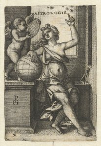 Tähtitiede Astrologia (otsikko esineessä) Seven Liberal Arts (sarjan nimi) tekijältä Georg Pencz