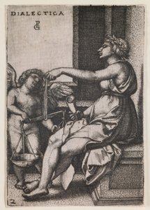 Dialectica, sarjasta "Vapaat taidot", noin 1541 (kaiverrus). tekijältä Georg Pencz