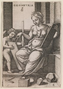 Geometria, de la sèrie "Les arts liberals" tekijältä Georg Pencz