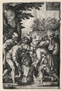 Joseph laskettiin kaivoon, 1546. tekijältä Georg Pencz