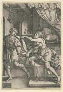 Joosefin ja Potifarin vaimo, Joosefin tarina, 1546. tekijältä Georg Pencz