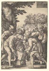 Joosefin veljet laskivat kaivoon sarjasta The Story of Joseph, 1546. tekijältä Georg Pencz