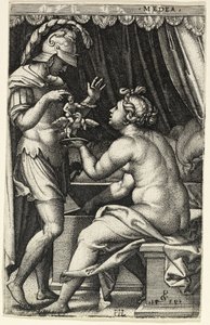 Medeia ja Iason, kreikkalaisista sankarittarista tekijältä Georg Pencz