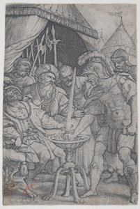 Mucius Scaevola ja Porsenna, Roman Heroesista, 1535, 1535. tekijältä Georg Pencz
