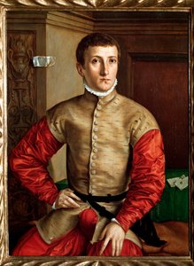 Nuoren 18-vuotiaan miehen muotokuva - öljy puulle, n. 1544