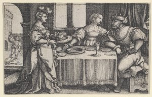 Salome Johannes Kastajan pään kanssa. tekijältä Georg Pencz