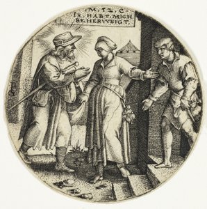 Muukalaisten suojaaminen seitsemästä laupeuden teosta tekijältä Georg Pencz