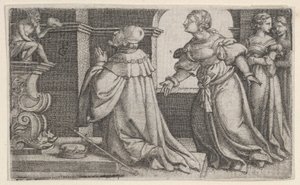 Salomo palvoo epäjumalia. tekijältä Georg Pencz