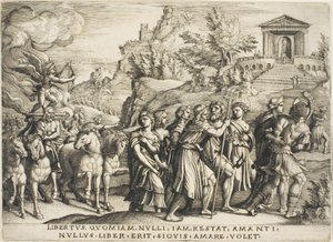The Triumph of Love, levy yksi teoksesta The Triumphs of Petrarch tekijältä Georg Pencz