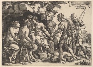 Thetis ja Chiron, 1543. tekijältä Georg Pencz