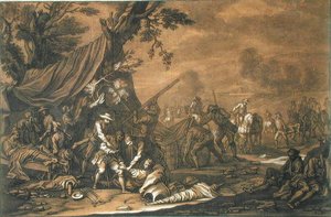 Haavoittuneiden kuljettaminen taistelun jälkeen tekijältä Georg Philipp I (after) Rugendas