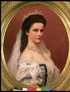 Baijerin keisarinna Elisabet (1837-98) unkarilaisessa puvussa, 1867.