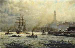 Hampurin satama, 1893 tekijältä Georg Schmitz