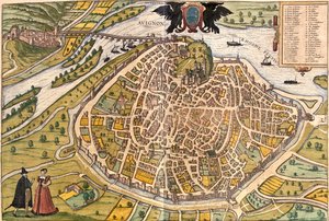 Avignon, Ranska tekijältä Georg and Hogenberg Franz (1535 90) Braun
