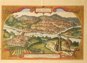 Budapest World Citiesista, kirjoittanut Georg Braun tekijältä Georg Braun and Hogenberg Franz
