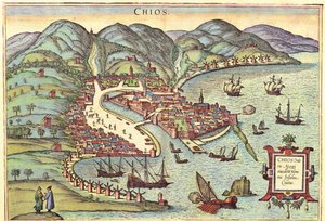 Chios, Kreikka tekijältä Georg and Hogenberg Franz (1535 90) Braun