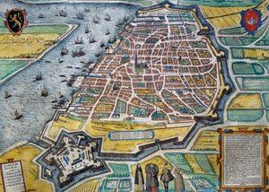 Antwerpenin kaupunki tekijältä Georg Braun and Hogenberg Franz