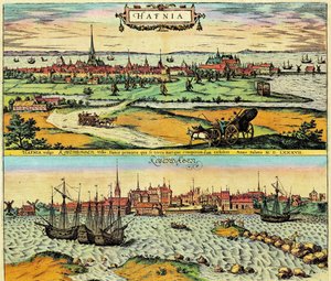 Hafnia / Kobenhavn, Tanska tekijältä Georg Braun and Hogenberg Franz