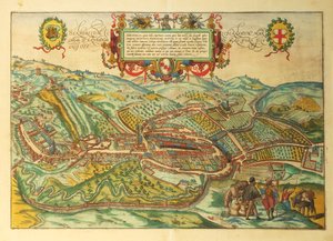 Georg Braunin Piemonten alueen Serravalle Scrivian kartta World Cities -sivustolta tekijältä Georg Braun and Hogenberg Franz