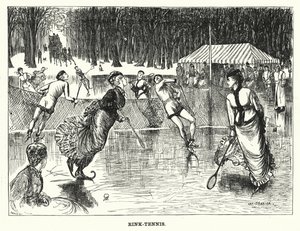 Punch-sarjakuva: Rink-Tennis (kaiverrus) tekijältä George (after) Du Maurier