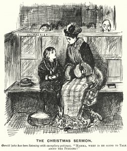 Punch sarjakuva: Joulusaarna (kaiverrus) tekijältä George (after) Du Maurier