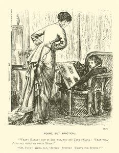 Nuori, mutta käytännöllinen (kaiverrus) tekijältä George (after) Du Maurier