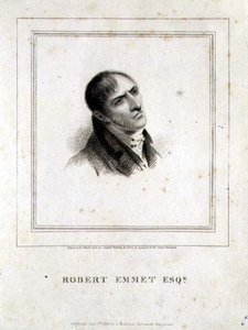 Robert Emmetin muotokuva. (1778-1803) kaiverrettu J. Heath, julkaisija G. Robinson, Lontoo. tekijältä George (after) Petrie