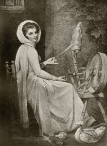 Lady Hamilton Spinsterinä, kaiverrettu Thomas Cheesman, Alfred Whitmanin teoksesta The Print-Collector