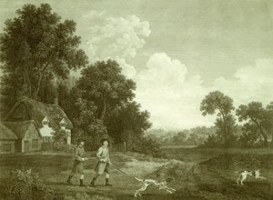 Kaksi herraa ampumassa, levy 2 (kaiverrus)
